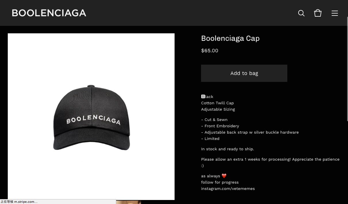 Boolenciaga Cap