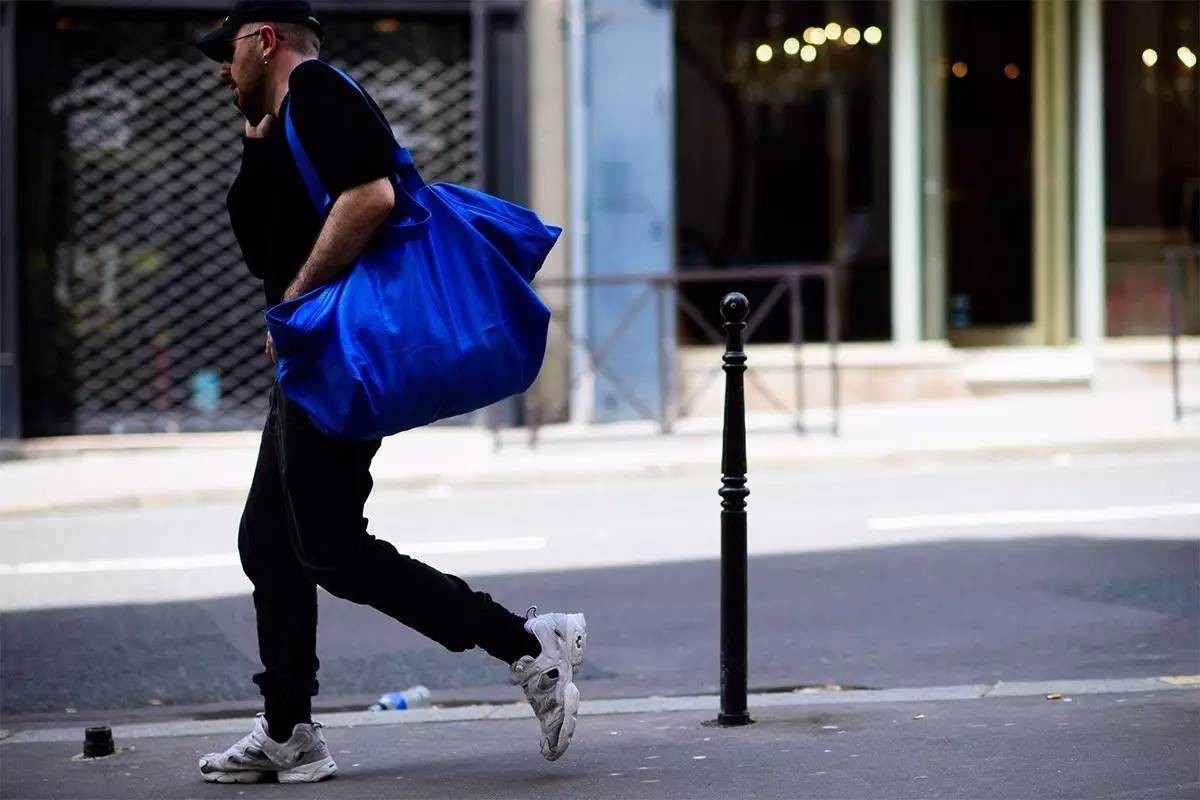 Demna Gvasalia with Balenciaga bag