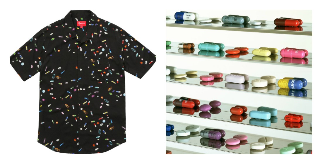 Supreme Pill Shirt & Damien Hirst Art