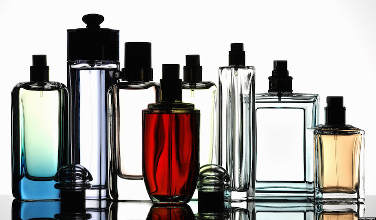 Bottles of fragrances