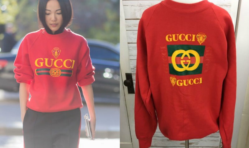 （左）時尚部落客Yoyo Cao, （右）Gucci Bootleg Vintage