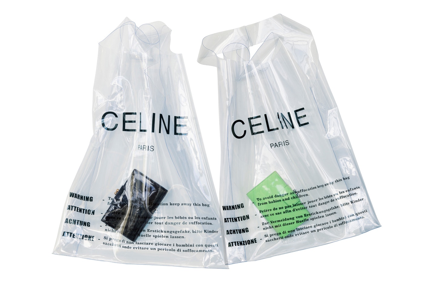 celine-plastic-shopping-bag-lambskin-purse-set-1